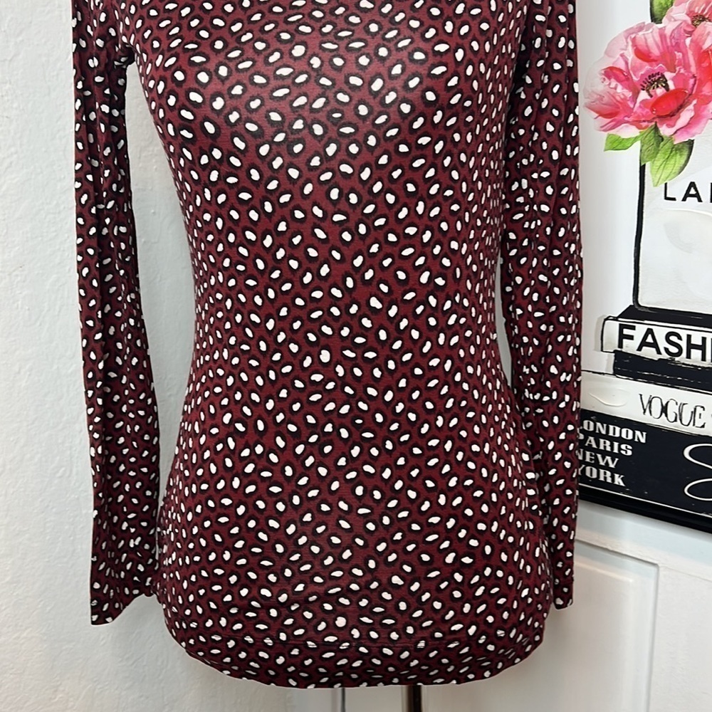 Diane Von Furstenberg Sarita Long Sleeve Top Size S - Picture 6 of 10